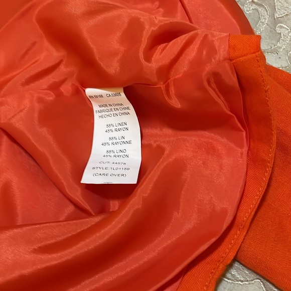 Karen Kane Women’s SZ S Orange Fully Lined Zip Blazer - Picture 11 of 16